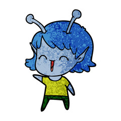 cartoon alien girl laughing