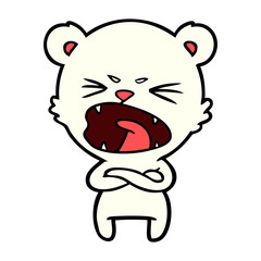 Naklejka premium angry polar bear cartoon