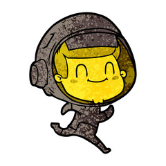 happy cartoon astronaut man