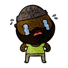 cartoon bearded man crying