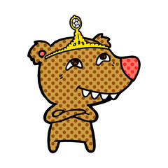 cartoon bear showing teeth
