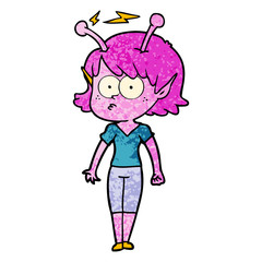 cartoon alien girl