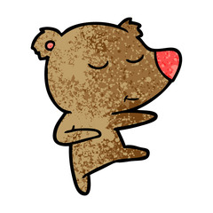 happy cartoon bear dancing