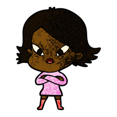 cartoon stressed woman