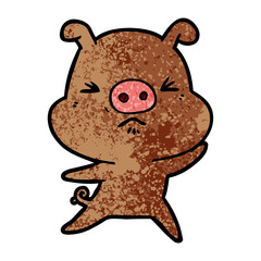 cartoon angry pig