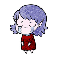 crying cartoon elf girl
