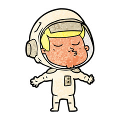 cartoon confident astronaut