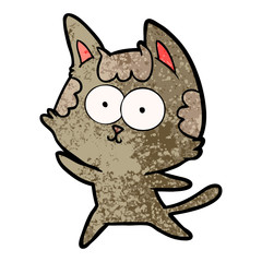 happy cartoon cat