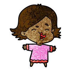 cartoon girl pulling face