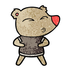 cartoon whistling bear
