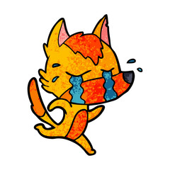 sad little fox cartoon character