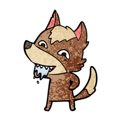 cartoon hungry wolf