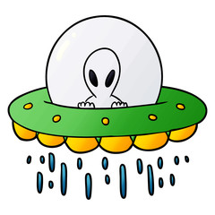 cartoon alien UFO