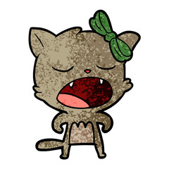 cartoon cat meowing