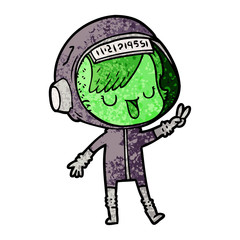 cartoon astronaut woman