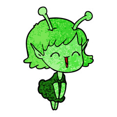 cartoon alien girl laughing