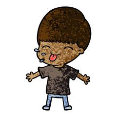 cartoon boy sticking out tongue