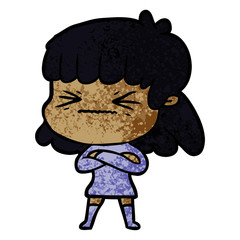cartoon stressed out woman