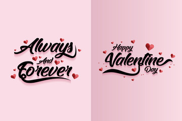 Love, Valentines Day typography poster with handwritten, calligraphy text, isolated, Vector Illustration