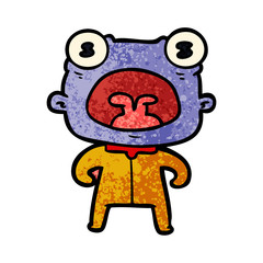 cartoon weird alien shouting