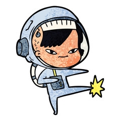 cartoon astronaut woman
