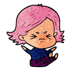 cartoon angry girl