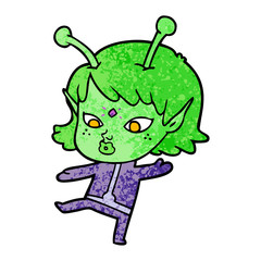 pretty cartoon alien girl
