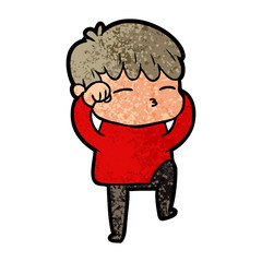 cartoon curious boy