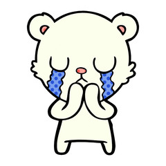 Obraz premium sad little polar bear cartoon