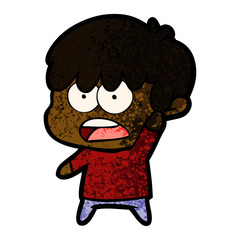 worried cartoon boy