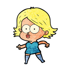 cartoon girl pouting