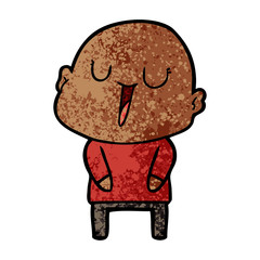 happy cartoon bald man