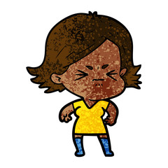 cartoon angry woman