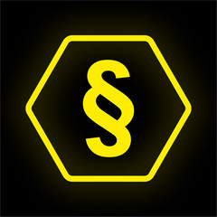 Neon Button Polygon - Paragraph Zeichen