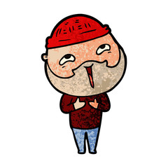 cartoon happy bearded man