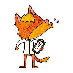 office worker fox cartoon character