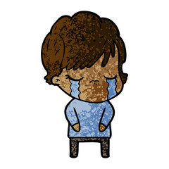 cartoon woman crying