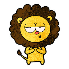 cartoon tired lion