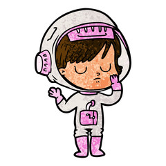 cartoon astronaut woman