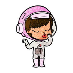 Obraz premium cartoon pretty astronaut girl