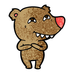 cartoon bear showing teeth
