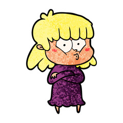 cartoon whistling girl