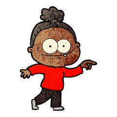 cartoon happy old woman