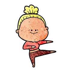 cartoon happy old woman