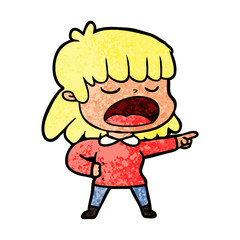 cartoon woman talking loudly