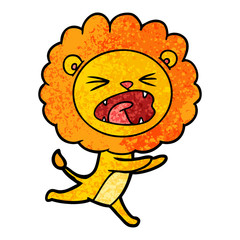 cartoon running lion