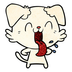 cartoon panting dog