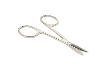 Silver scissors isolated on white background