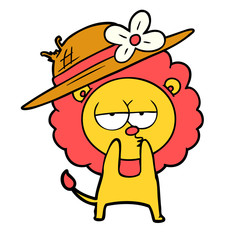 cartoon lion wearing hat