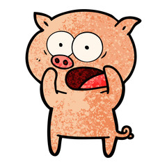 cartoon pig shouting